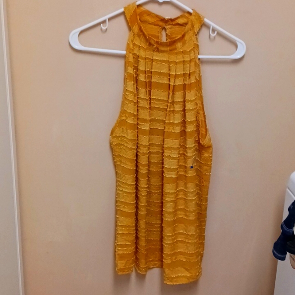 Halter style gold flowy blouse